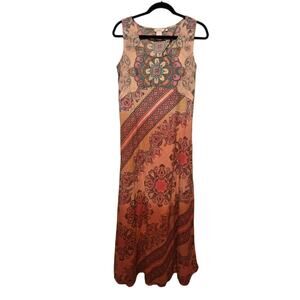 Sundance Soft Cotton Breeze Maxi Dress Womens Sz 8 Gypsy Boho Paisley Western